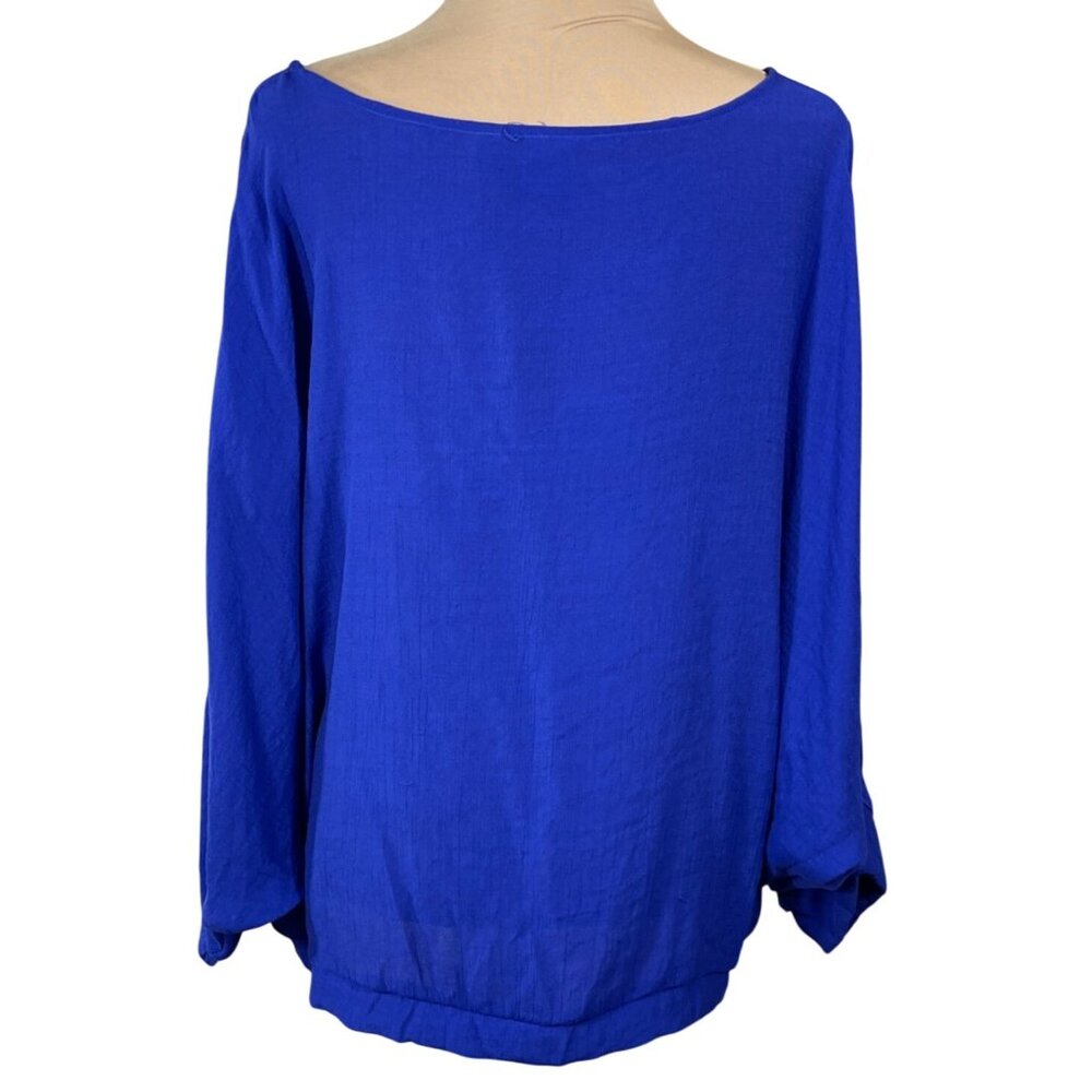 Soho Top Tunic Split Sleeve Cobalt Blue Size XL Extra Large Blouse - Picture 3 of 8